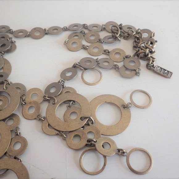 Mixed Metal Circles Necklace KIEN - Picture 2 of 3